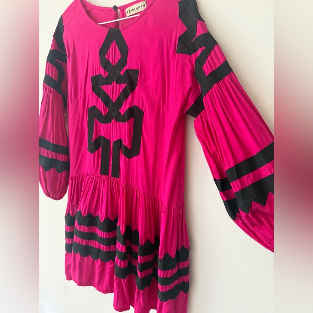 Pink and Black Geometric Dress